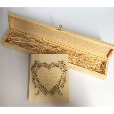 Pudełko na Świecę Chrzcielną z grawerem.